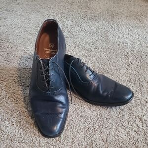 EUC Allen Edmonds Cornwallis Navy Blue Leather Dress Shoes Oxfords Men 14B